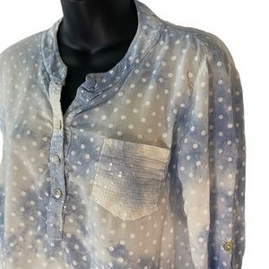 Polka Dot Long Sleeved Top Ptp 19”